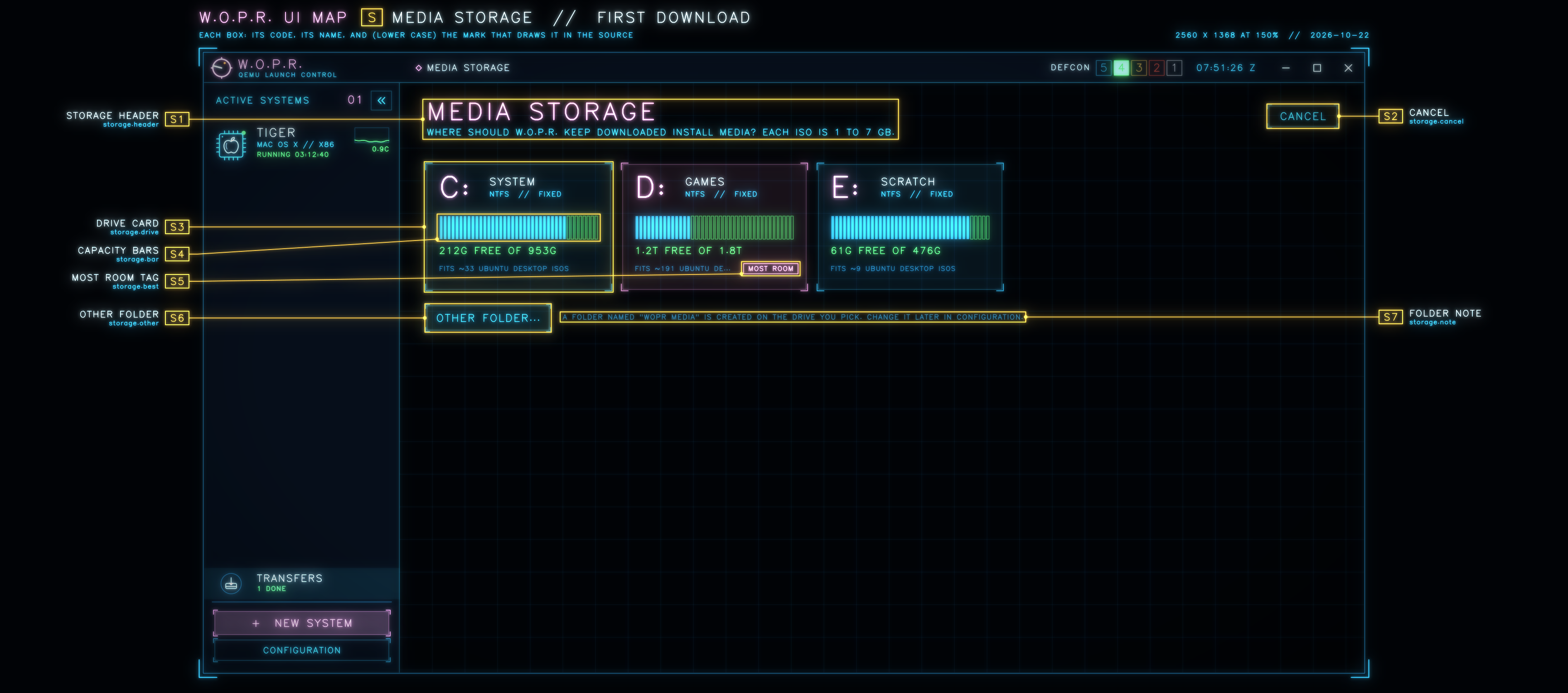 Sheet S: Choosing where install media goes (sample drives)